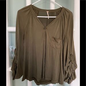 Free People Olive Green Top🫒 - Size XS